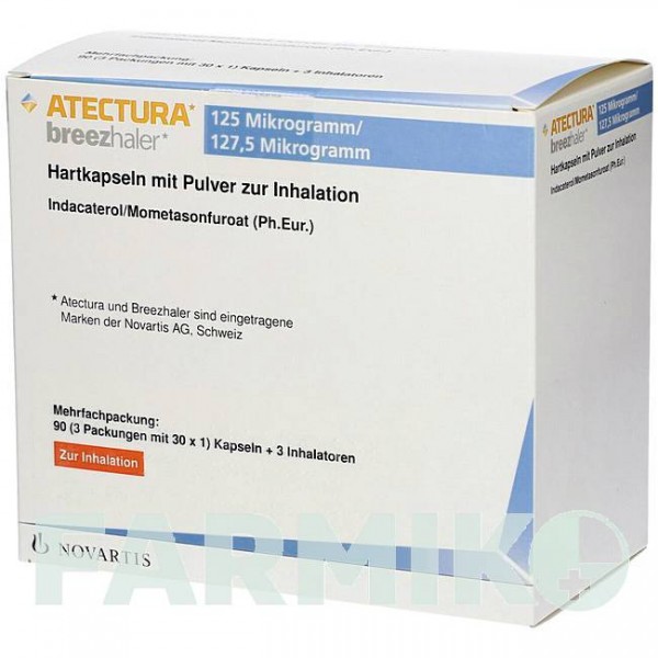 АТЕКТУРА (ATECTURA) 125 мкг/127,5 мкг капсули 3x30 шт - Індакатерол, Мометазон KOHLPHARMA