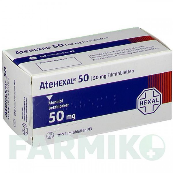 АТЕГЕКСАЛ (ATEHEXAL) 50 таблетки 100 шт - Атенолол HEXAL