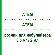 АТЕМ (ATEM) 0,5 мг/2 мл раствор для небулайзера 10 шт 2 мл - Ипратропия бромид PROMEDICA
