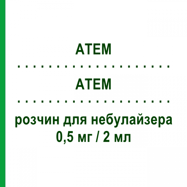 АТЕМ (ATEM) 0,5 мг/2 мл раствор для небулайзера 10 шт 2 мл - Ипратропия бромид PROMEDICA