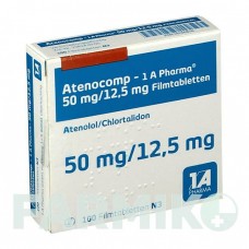 АТЕНОКОМП (ATENOCOMP) 50 мг/12,5 мг таблетки 100 шт - Атенолол, Хлорталидон 1 A PHARMA