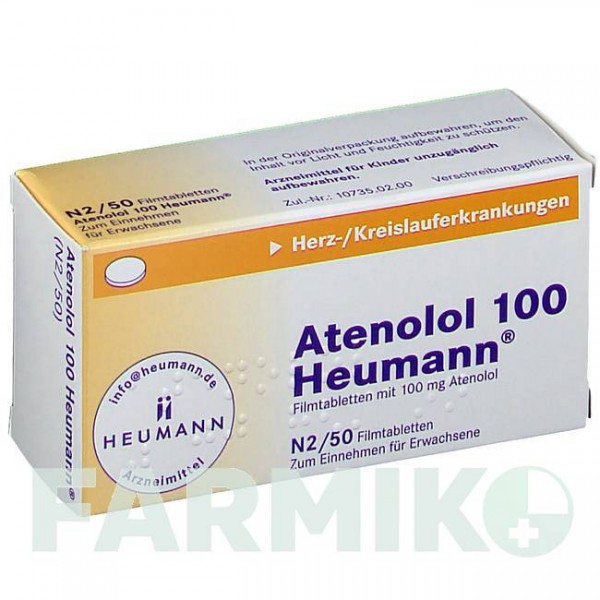АТЕНОЛОЛ (ATENOLOL) 100 таблетки 50 шт - Атенолол HEUMANN PHARMA
