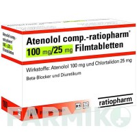 АТЕНОЛОЛ (ATENOLOL) 100 мг/25 мг таблетки 100 шт - Атенолол, Хлорталидон RATIOPHARM
