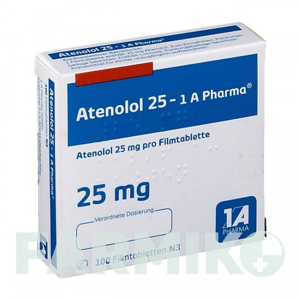 АТЕНОЛОЛ (ATENOLOL) 25 таблетки 100 шт - Атенолол, Хлорталидон 1 A PHARMA