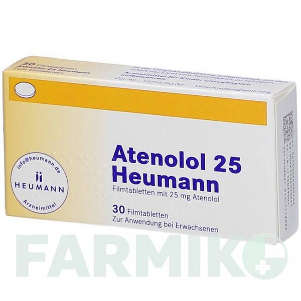 АТЕНОЛОЛ (ATENOLOL) 25 таблетки 30 шт - Атенолол HEUMANN PHARMA