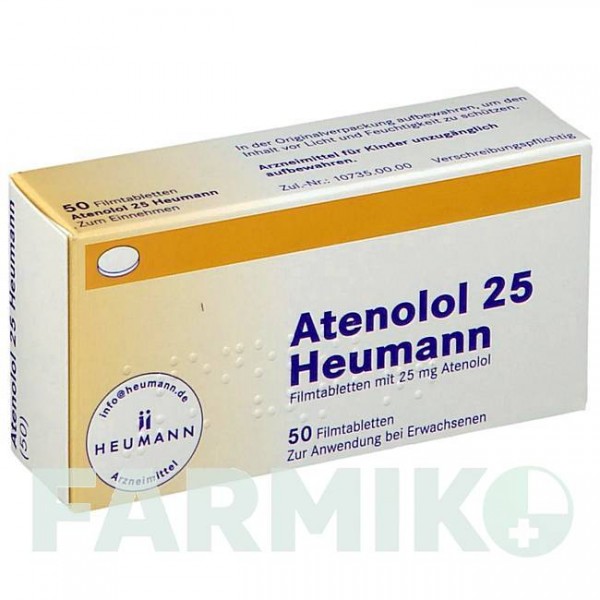 АТЕНОЛОЛ (ATENOLOL) 25 таблетки 50 шт - Атенолол HEUMANN PHARMA