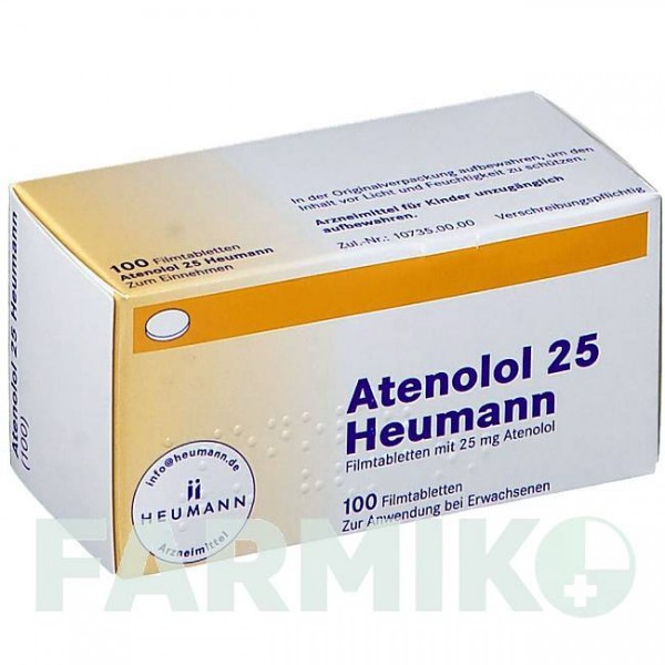 АТЕНОЛОЛ (ATENOLOL) 25 таблетки 100 шт - Атенолол HEUMANN PHARMA