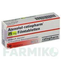 АТЕНОЛОЛ (ATENOLOL) 25 мг таблетки 30 шт - Атенолол RATIOPHARM