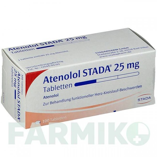 АТЕНОЛОЛ (ATENOLOL) 25 мг таблетки 100 шт - Атенолол STADAPHARM