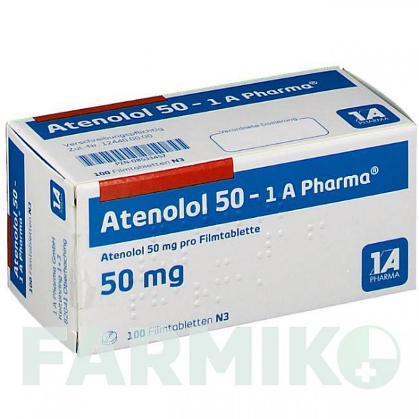 АТЕНОЛОЛ (ATENOLOL) 50 таблетки 100 шт - Атенолол, Хлорталидон 1 A PHARMA