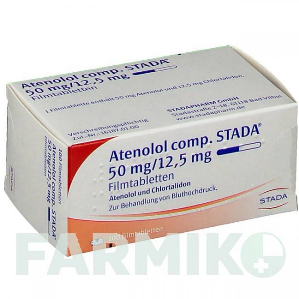 АТЕНОЛОЛ (ATENOLOL) 50 мг/12,5 мг таблетки 100 шт - Атенолол, Хлорталидон STADAPHARM