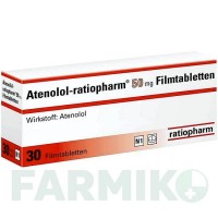АТЕНОЛОЛ (ATENOLOL) 50 мг таблетки 30 шт - Атенолол RATIOPHARM