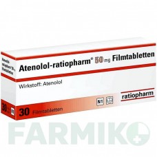 АТЕНОЛОЛ (ATENOLOL) 50 мг таблетки 30 шт - Атенолол RATIOPHARM