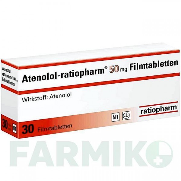 АТЕНОЛОЛ (ATENOLOL) 50 мг таблетки 30 шт - Атенолол RATIOPHARM