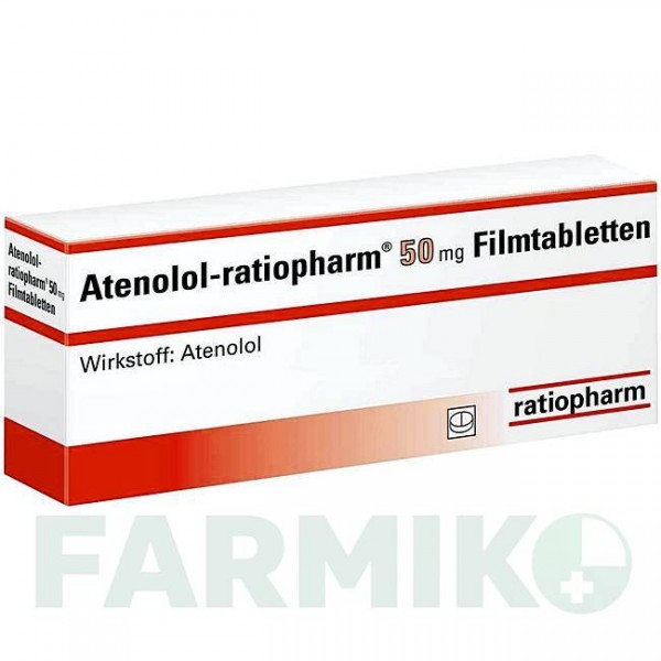 АТЕНОЛОЛ (ATENOLOL) 50 мг таблетки 50 шт - Атенолол RATIOPHARM