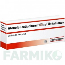 АТЕНОЛОЛ (ATENOLOL) 50 мг таблетки 100 шт - Атенолол RATIOPHARM