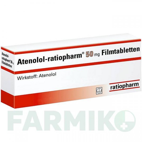 АТЕНОЛОЛ (ATENOLOL) 50 мг таблетки 100 шт - Атенолол RATIOPHARM