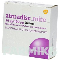 АТМАДИСК (ATMADISC) 50 мкг/100 мкг порошок 60 шт - Сальметерол, Флутиказон GLAXOSMITHKLINE