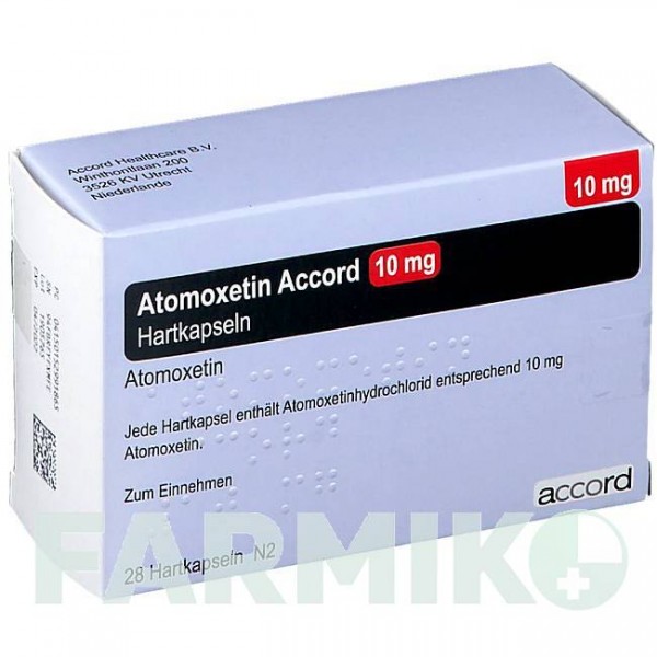 АТОМОКСЕТИН (ATOMOXETIN) 10 мг капсулы 28 шт - Атомоксетин ACCORD HEALTHCARE