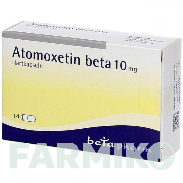 АТОМОКСЕТИН (ATOMOXETIN) 10 мг капсули 14 шт - Атомоксетин BETAPHARM