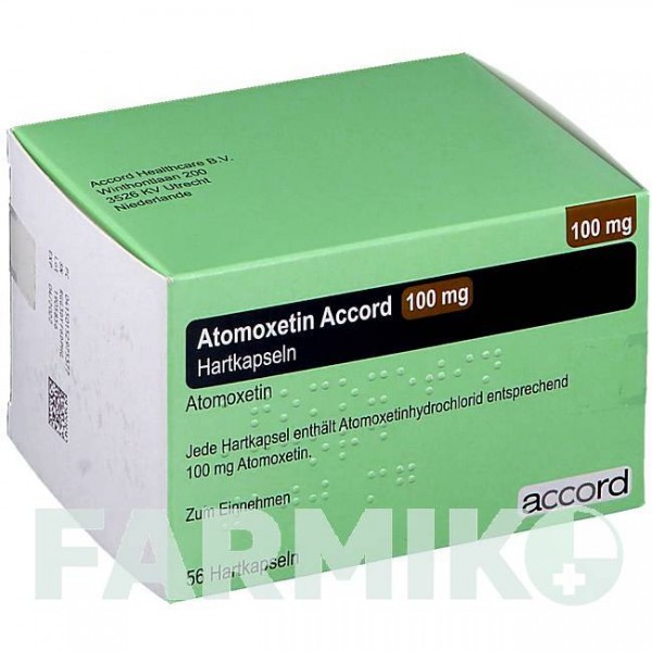 АТОМОКСЕТИН (ATOMOXETIN) 100 мг капсулы 56 шт - Атомоксетин ACCORD HEALTHCARE
