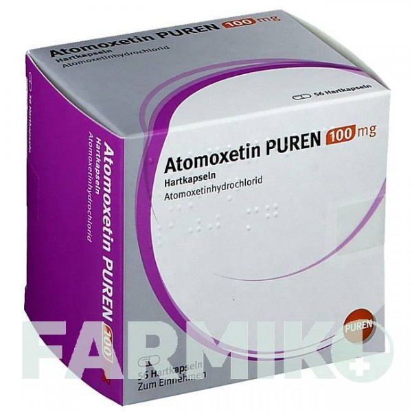 АТОМОКСЕТИН (ATOMOXETIN) 100 мг капсулы 56 шт - Атомоксетин PUREN PHARMA