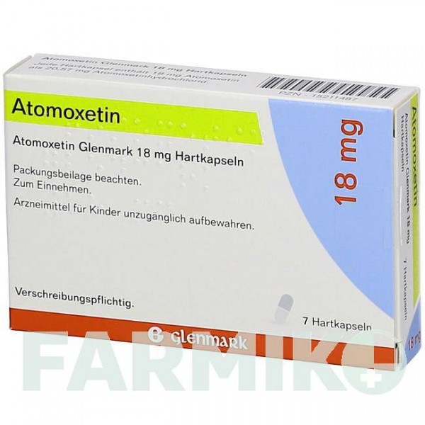 АТОМОКСЕТИН (ATOMOXETIN) 18 мг капсулы 7 шт - Атомоксетин GLENMARK