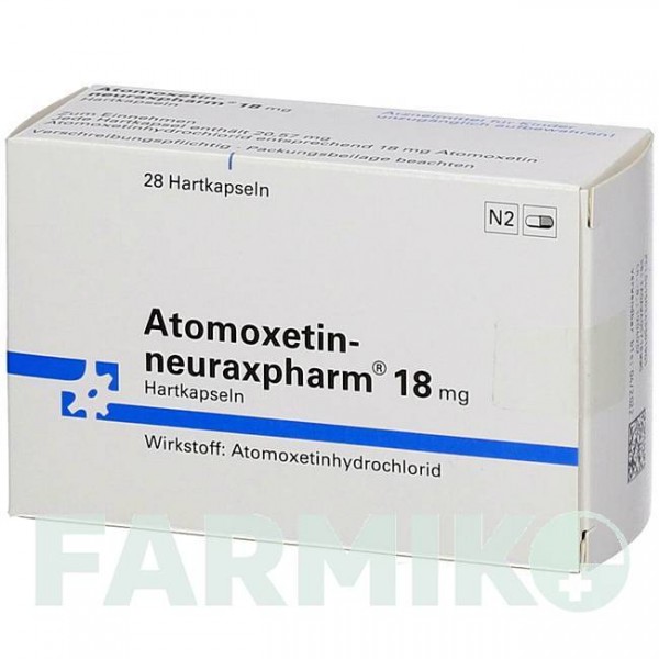 АТОМОКСЕТИН (ATOMOXETIN) 18 мг капсулы 28 шт - Атомоксетин NEURAXPHARM
