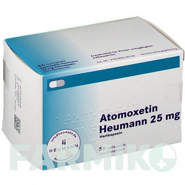 АТОМОКСЕТИН (ATOMOXETIN) 25 мг капсули 56 шт - Атомоксетин HEUMANN PHARMA