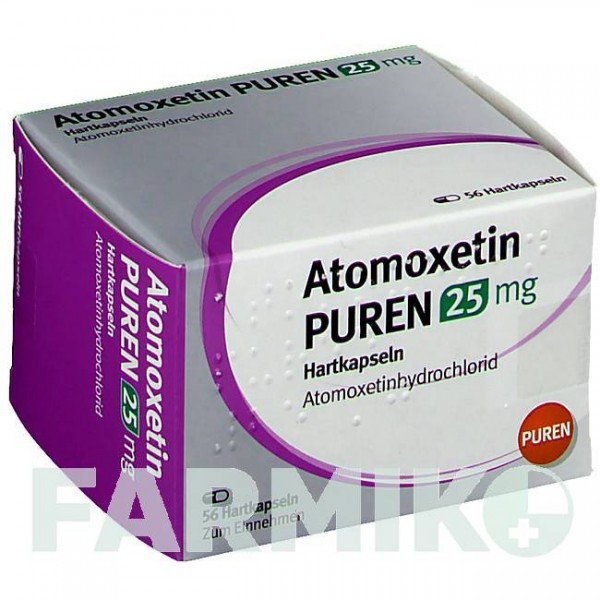 АТОМОКСЕТИН (ATOMOXETIN) 25 мг капсулы 7 шт - Атомоксетин PUREN PHARMA