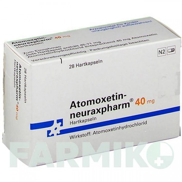АТОМОКСЕТИН (ATOMOXETIN) 40 мг капсули 28 шт - Атомоксетин NEURAXPHARM