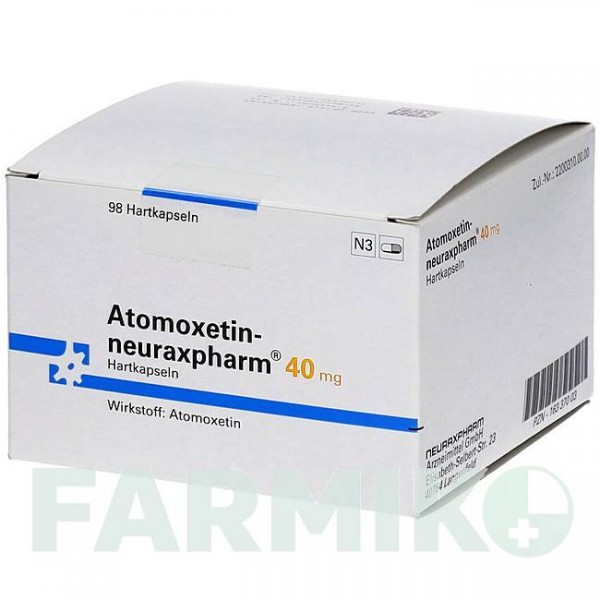 АТОМОКСЕТИН (ATOMOXETIN) 40 мг капсулы 98 шт - Атомоксетин NEURAXPHARM