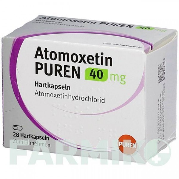 АТОМОКСЕТИН (ATOMOXETIN) 40 мг капсули 28 шт - Атомоксетин PUREN PHARMA