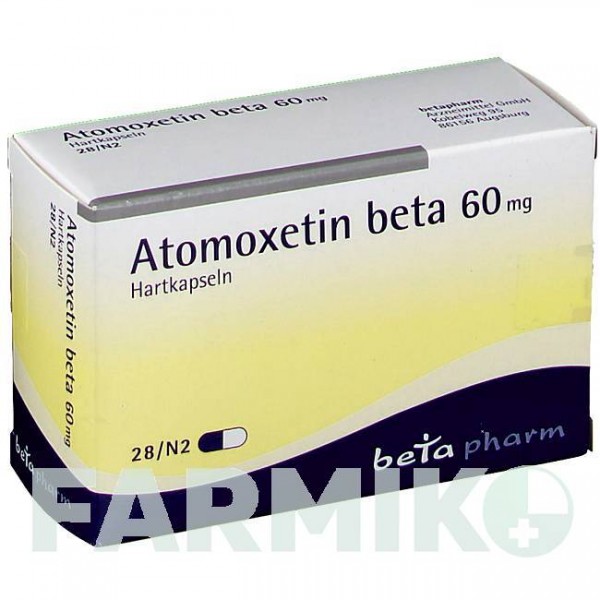 АТОМОКСЕТИН (ATOMOXETIN) 60 мг капсулы 28 шт - Атомоксетин BETAPHARM