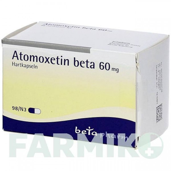 АТОМОКСЕТИН (ATOMOXETIN) 60 мг капсули 98 шт - Атомоксетин BETAPHARM