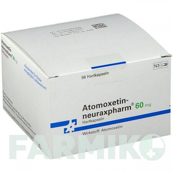 АТОМОКСЕТИН (ATOMOXETIN) 60 мг капсулы 98 шт - Атомоксетин NEURAXPHARM