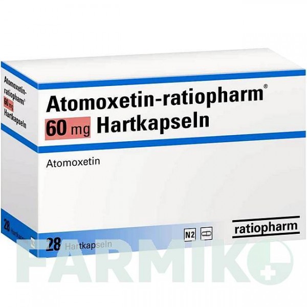 АТОМОКСЕТИН (ATOMOXETIN) 60 мг капсули 28 шт - Атомоксетин RATIOPHARM