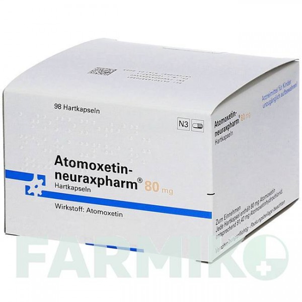 АТОМОКСЕТИН (ATOMOXETIN) 80 мг капсулы 28 шт - Атомоксетин NEURAXPHARM