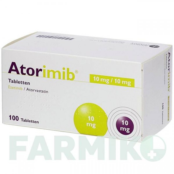 АТОРИМИБ (ATORIMIB) 10 мг/10 мг таблетки 90 шт - Аторвастатин, Эзетимиб APONTIS PHARMA