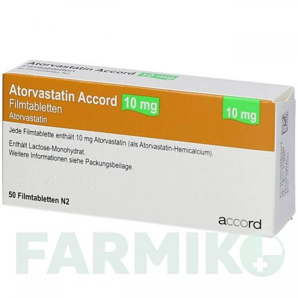 АТОРВАСТАТИН (ATORVASTATIN) 10 мг таблетки 50 шт - Аторвастатин ACCORD HEALTHCARE