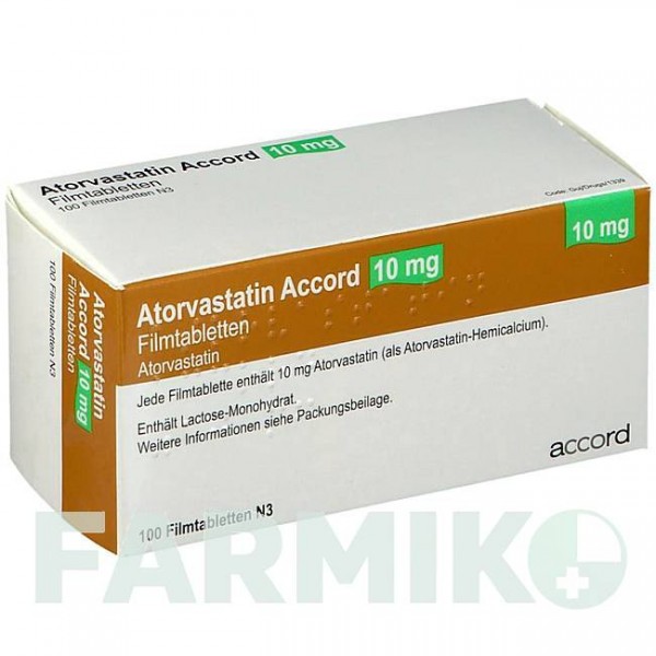 АТОРВАСТАТИН (ATORVASTATIN) 10 мг таблетки 100 шт - Аторвастатин ACCORD HEALTHCARE