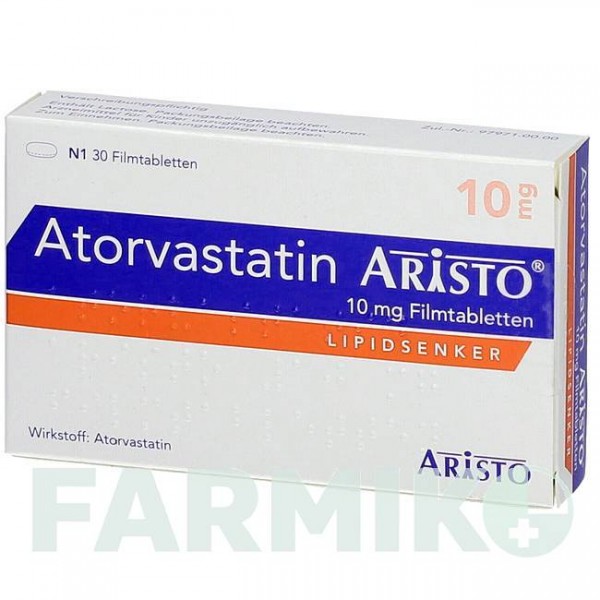 АТОРВАСТАТИН (ATORVASTATIN) 10 мг таблетки 30 шт - Аторвастатин ARISTO PHARMA