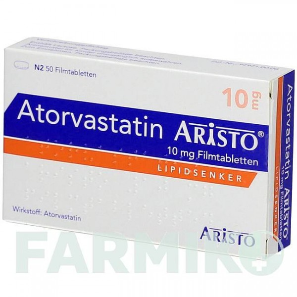 АТОРВАСТАТИН (ATORVASTATIN) 10 мг таблетки 50 шт - Аторвастатин ARISTO PHARMA