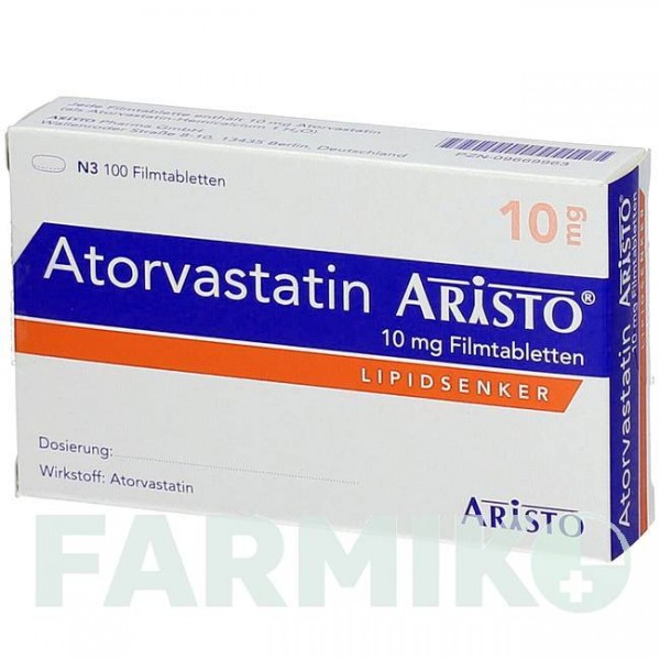 АТОРВАСТАТИН (ATORVASTATIN) 10 мг таблетки 100 шт - Аторвастатин ARISTO PHARMA