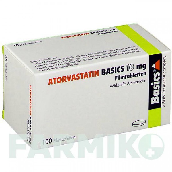 АТОРВАСТАТИН (ATORVASTATIN) 10 мг таблетки 100 шт - Аторвастатин BASICS