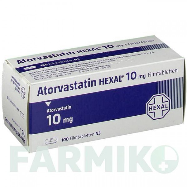 АТОРВАСТАТИН (ATORVASTATIN) 10 мг таблетки 100 шт - Аторвастатин HEXAL