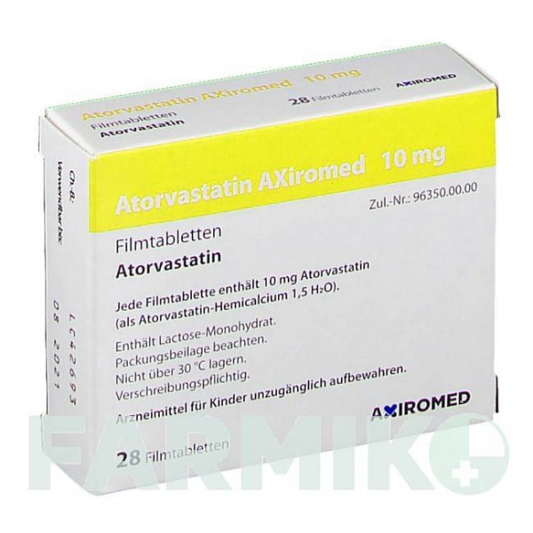АТОРВАСТАТИН (ATORVASTATIN) 10 мг таблетки 28 шт - Аторвастатин MEDICAL VALLEY INVEST