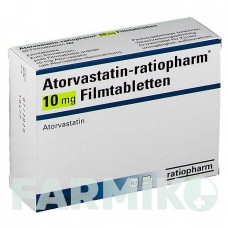 АТОРВАСТАТИН (ATORVASTATIN) 10 мг таблетки 50 шт - Аторвастатин RATIOPHARM