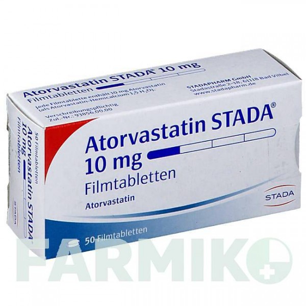 АТОРВАСТАТИН (ATORVASTATIN) 10 мг таблетки 50 шт - Аторвастатин STADAPHARM