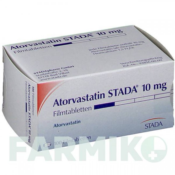 АТОРВАСТАТИН (ATORVASTATIN) 10 мг таблетки 100 шт - Аторвастатин STADAPHARM